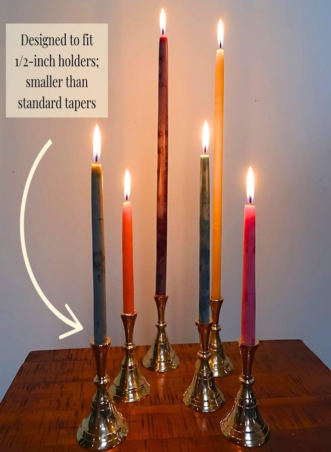 Candlestock Beeswax Taper Candles - 1/2" Diameter, Pure 100% Natural USA Beeswax, Cotton Wick, Dripless, Long-Burning, Handmade in Woodstock- 1 Pair of Half Inch Tapers (Teal, 4 Inch) - Image 5